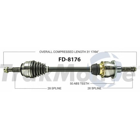Surtrack Axle Cv Axle Shaft, Fd-8176 FD-8176